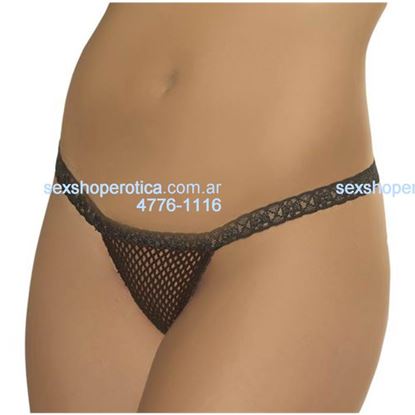 Tanga De Red Negra Con Puntilla